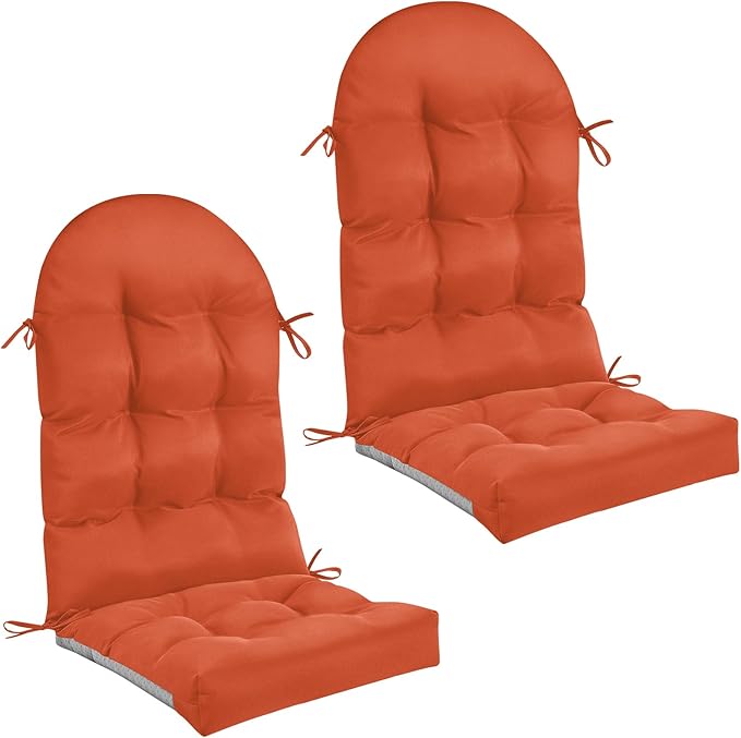 Geelin 2 Pcs Adirondack Chair Cushion High Back Patio Rocking Chair Cushion 44 x 19 x 4 Inch Tufted Weather Resistant Fade Resistant Seat for Patio Rocking Seat
