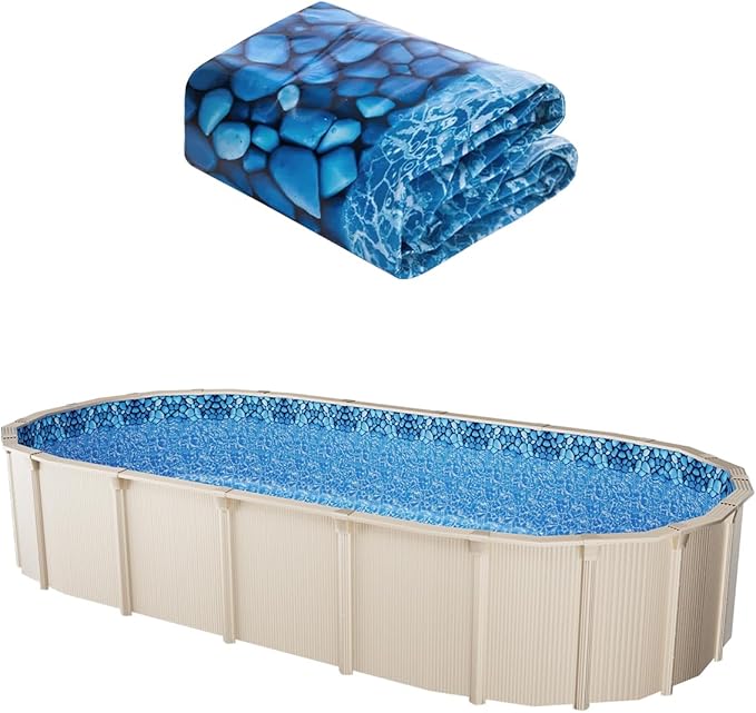 VEVOR 15 x 30 ft Oval Pool Liner, Unibead Above Ground Pool Liners, 52in Wall Height, Durable Standard Gauge Vinyl, Designed for Steel Sided Above-Ground Swimming Pools