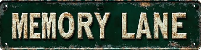 Bar Sign Bar Gifts Vintage Metal Wall Decor Sign"MEMORY LANE" Street Sign Funny Man Cave Decor Accessories for Home, Bar, Bathroom, Bedroom Unique Retro Tin Signs for Outdoor 4 X 16 inches