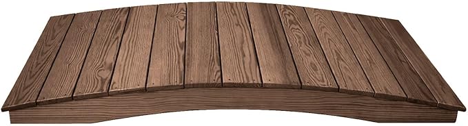 6 FT WALNUT Amish Made Pinewood Heavy Duty Garden Bridge for Walkway, Backyard Pond & Landscaping, Outdoor Wooden Footbridge for Koi Pond, Japanese Style Decorative Bridge, Made in USA