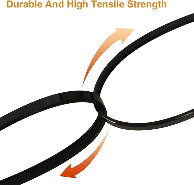 100Pcs 8 Inch Heavy Duty Industrial Zip Toes 40lbs Tensile Strength Releasable Black Tie Wraps Reusable Zip Toes Tie Straps For Garden Plant Secure Vine, Home Office