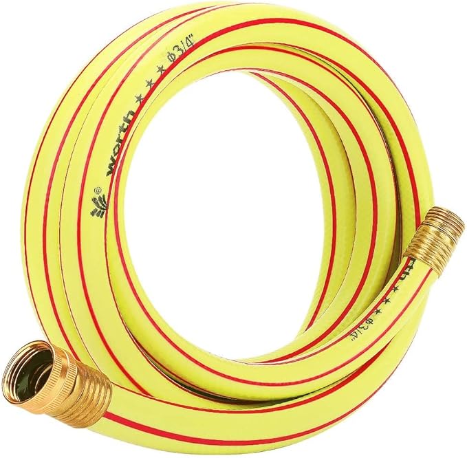 Yellow Garden Hose 3/4 in. x 50 ft. -Non Kinking, Leak Free, Flexible, Male to Female Fittings -Heavy Duty Lightweight Durable PVC Water Hose -150PSI Work & 500PSI Burst, for Lawn & Commercial Use