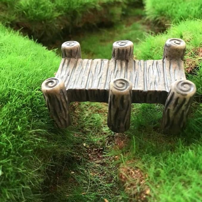 Miniature Bridge Model Decor 10Pcs Wooden Retro Garden Ornaments for Indoor Outdoor Micro Landscaping Fairy Yard Accessories