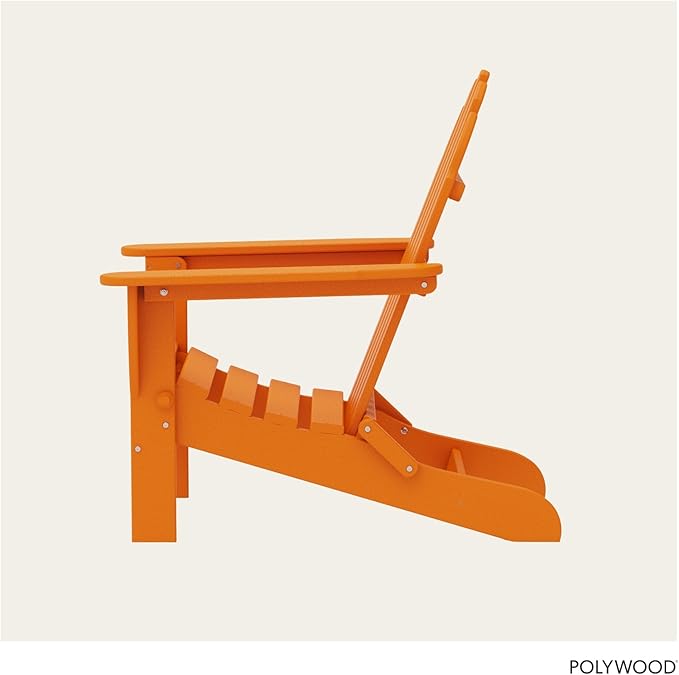 POLYWOOD AD5030TA Classic Folding Adirondack, Tangerine