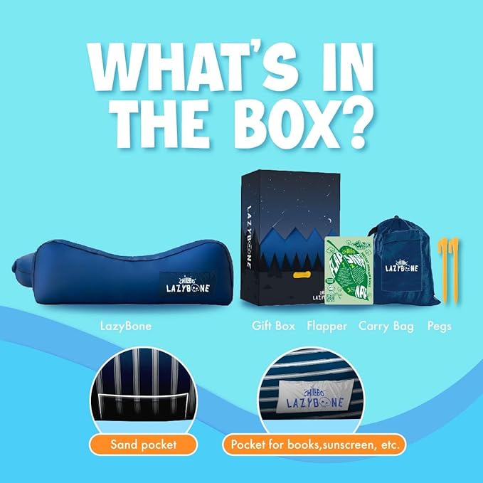 Chillbo Lazybone Inflatable Lounger - Ultimate Inflatable Couch for Maximum Chill - The Perfect Blow Up Couch for Music Festivals Or Lounger for Camping