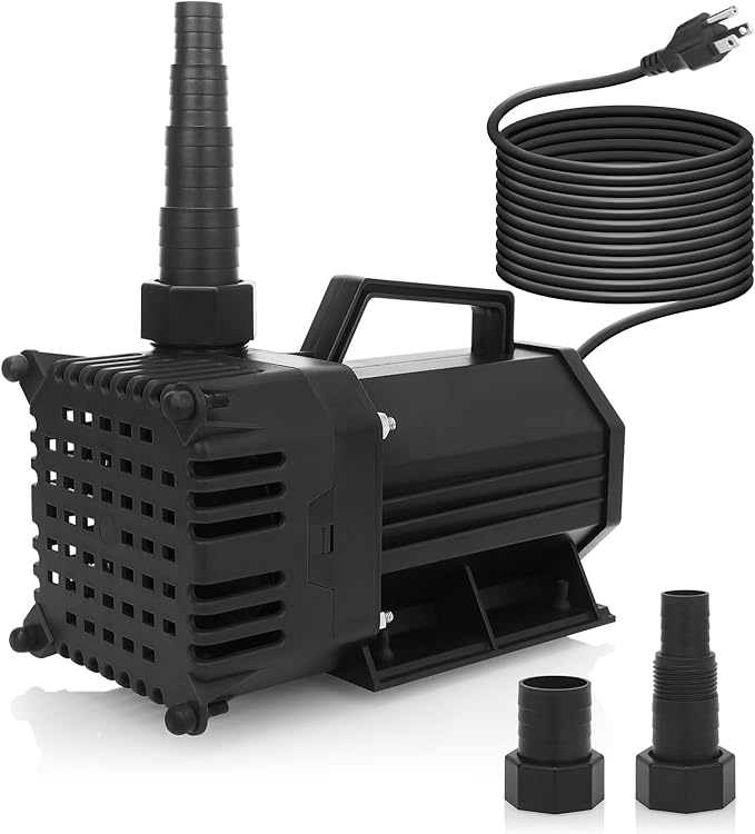 BARST 5000GPH Submersible Water Pump UL Certified Pond Pump with 25FT Cord, 380W High Flow Water Fountain Pump Waterfall Pump For Outdoor Ponds,Fountain, Waterfall, Koi Pond