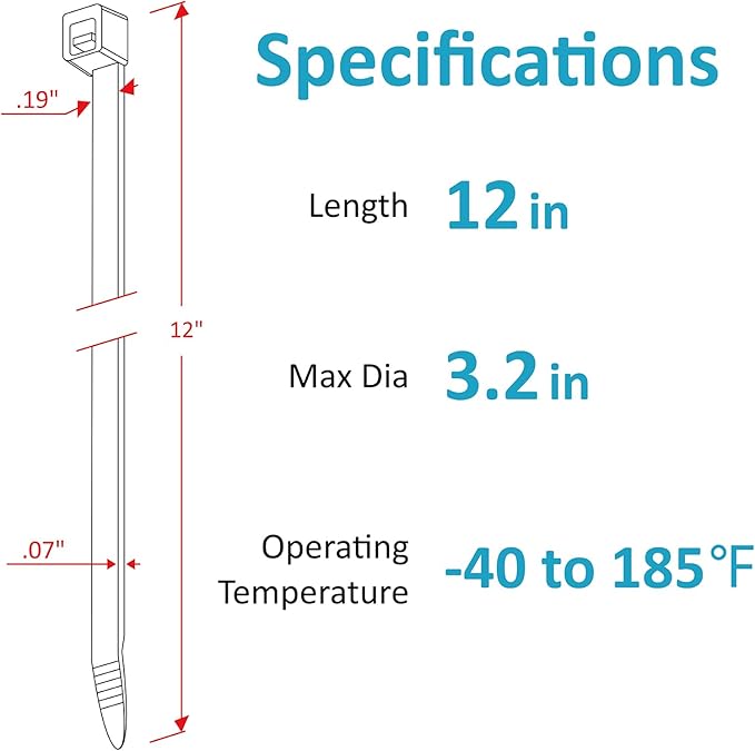 Zip Ties 12 inch (4000 Pack), 85 lb, Double-sided Toothed, Delivering 1.7X Tensile Strength in the Same Specs, Black, Heavy Duty Cable Ties, Glufirm