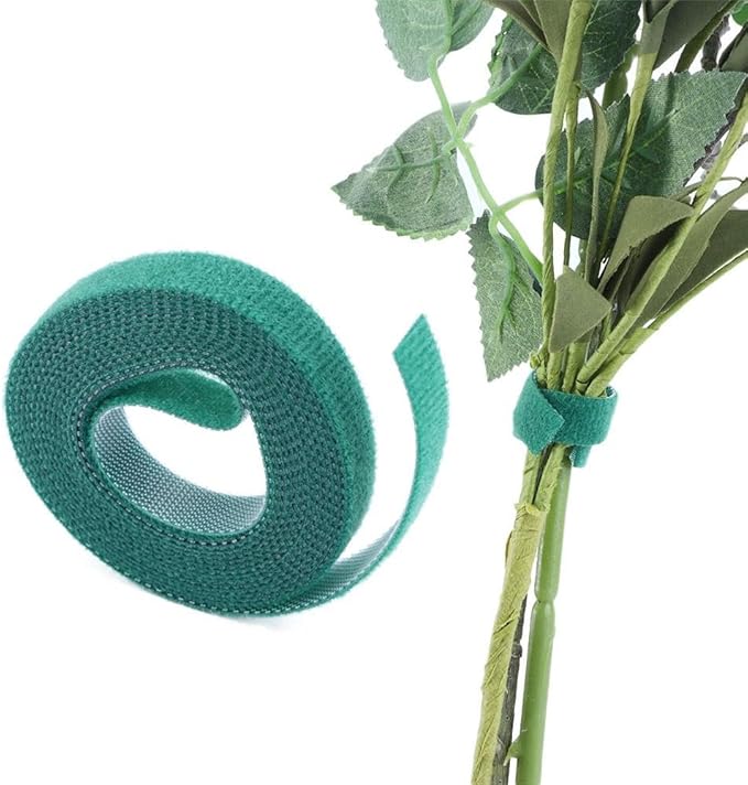 Kopida Green Plant Ties 3 Rolls Green Garden Twine Plant Ties Nylon Plant Bandage Garden Hook Loop Bamboo Cane Wrap Support DIY Home Garden Accessories