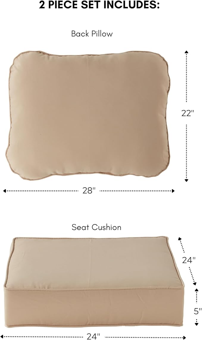 Greendale Home Fashions Outdoor Reversible 2-Piece Deep Seat Cushion Set, Sanddollar