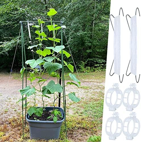 80Pcs Tomato Hooks with String, Support Hooks, Holder & Plant Support Clips with 33.3ft Twine to Prevent Pinching or Falling Off