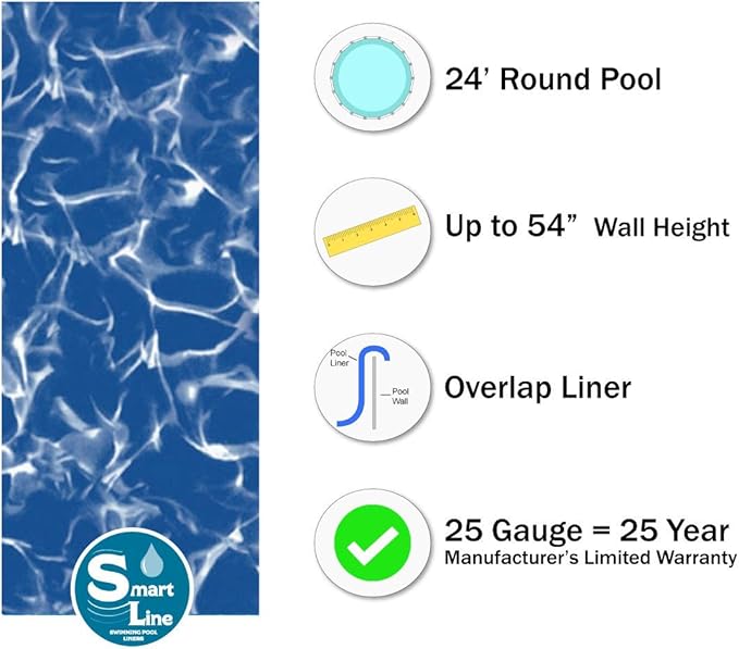 Lake Effect Pools 'Meadows Reprieve' 24' Round Above Ground Swimming Pool | 52" Inch Height | Resin Protected Steel Sided Walls | Includes a Sunlight Overlap Pool Liner and Widemouth Skimmer