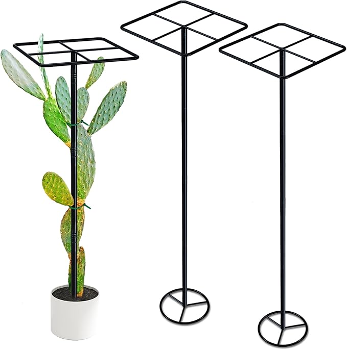 63'' Metal Dragon Fruit Trellis, Adjust Durable Dragon Fruit Stand Support Tower Plant Cage for Gardening Climbing Plants Trees Cactus Roses Vines Outdoor Indoor, 2 Pcs