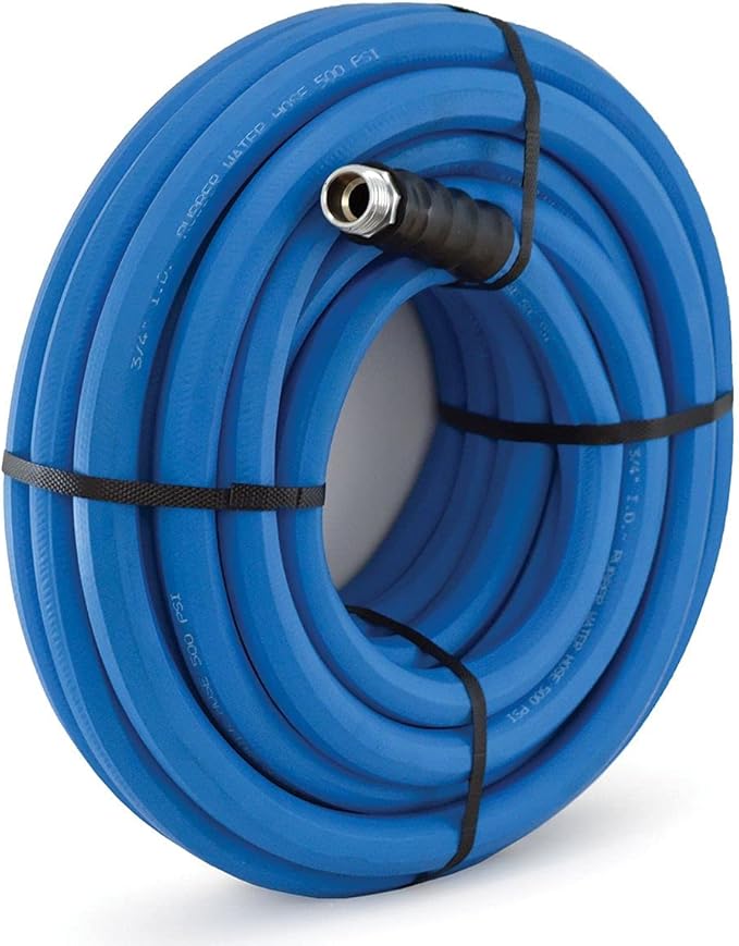 AG-LITE BSAL5875 5/8" x 75'' Hot/Cold Water Rubber Garden Hose, 100% Rubber, Ultra-Light, Super Strong, 500 PSI, 50F to 190F Degrees, High Strength Polyester Braided