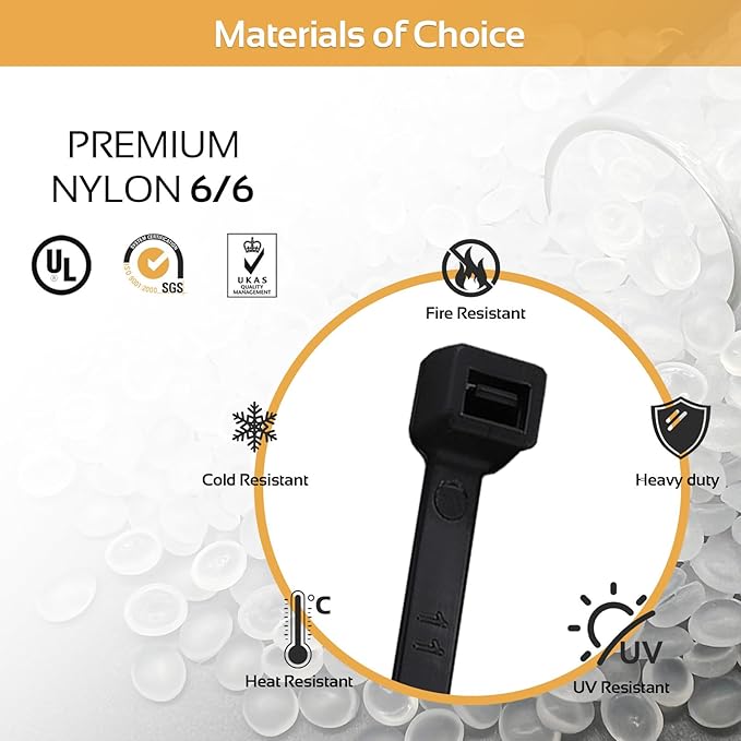 5000pcs 8Inch Black Cable Tie,Nylon Zip Ties,Industrial Grade,50 Pounds Tensile Strength,UV Resistant,Heavy Duty,for Home,Garden Trellis,Office,Garage and Workshop