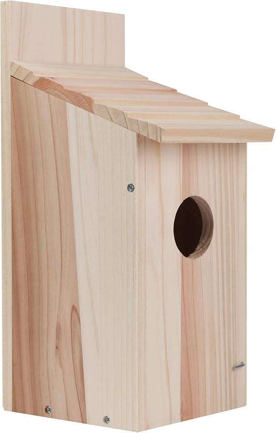 Bird Houses for Outside Clearance, Cedar Finch Bluebird Box House for Outside Clearance Wood Bluebird Box House Cedar Wren Hummingbird Birdhouse,Assembled,Natural, 1Pack