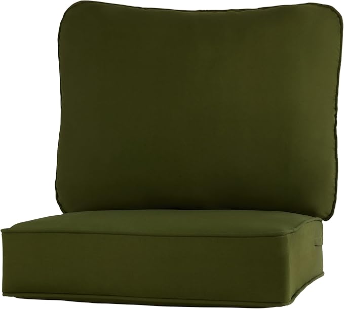 Greendale Home Fashions Outdoor Reversible 2-Piece Deep Seat Cushion Set, Juniper
