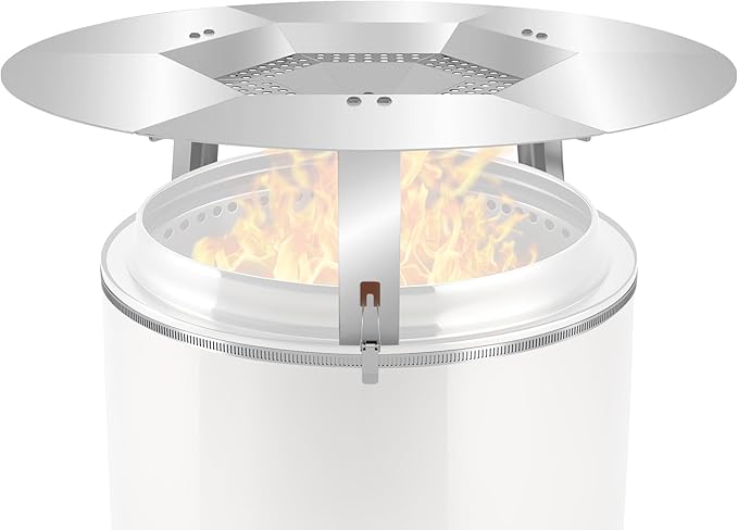 Heat Deflector Fit for Solo Stove Yukon 27”, 304 Stainless Steel Heat Diffuser for Yukon Fire Pit with Grill Gloves & Fix Hoop, Capture and Redirect Warmth, Camping Accessory
