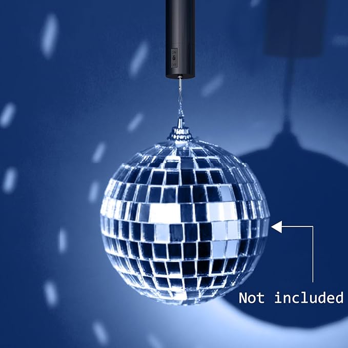 Disco Ball Motor Hanging Display Motor Rotating Motor Multi-Purposes for Mirror Ball Wind Spinner,Wind Chime,Garden Decor,Hanging Ornament Outdoor Sculpture,20 RPM Medium Speed(Black)