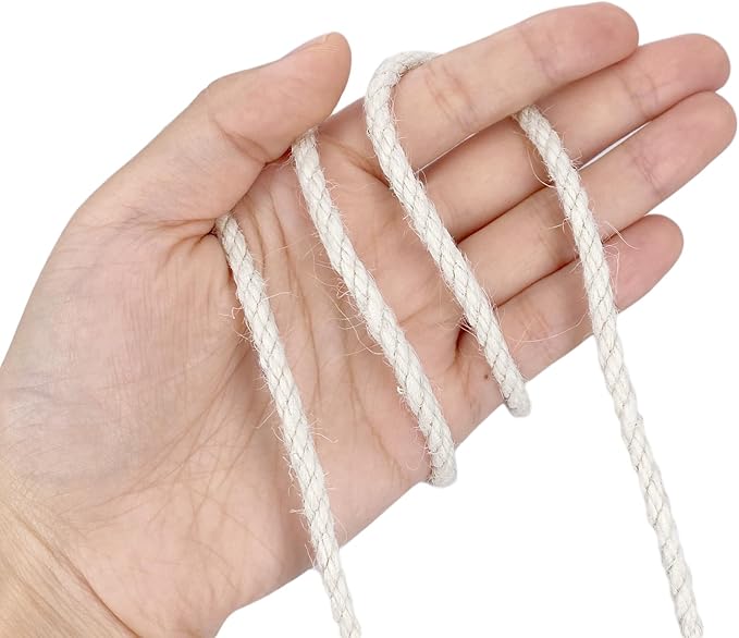 Leecogo 4.5mm Jute Rope 100 Feet Natural Craft Rope Twine String Perfect for Home Gardening Macrame Arts Crafts DIY Cat Scratching Post Replacement Repairing Recovering Cats Toy Making,White