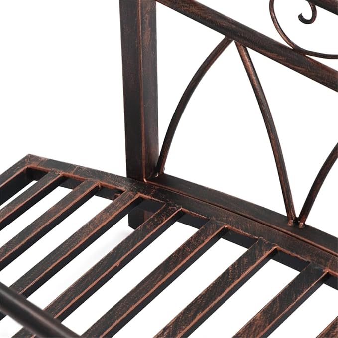 3.3FT Steel Garden Bridge with Anti-Slip Deck, 300LB Capacity Metal Footbridge for Yard, Pond or Garden - Rust-Resistant Powder Coated & Easy Assembly