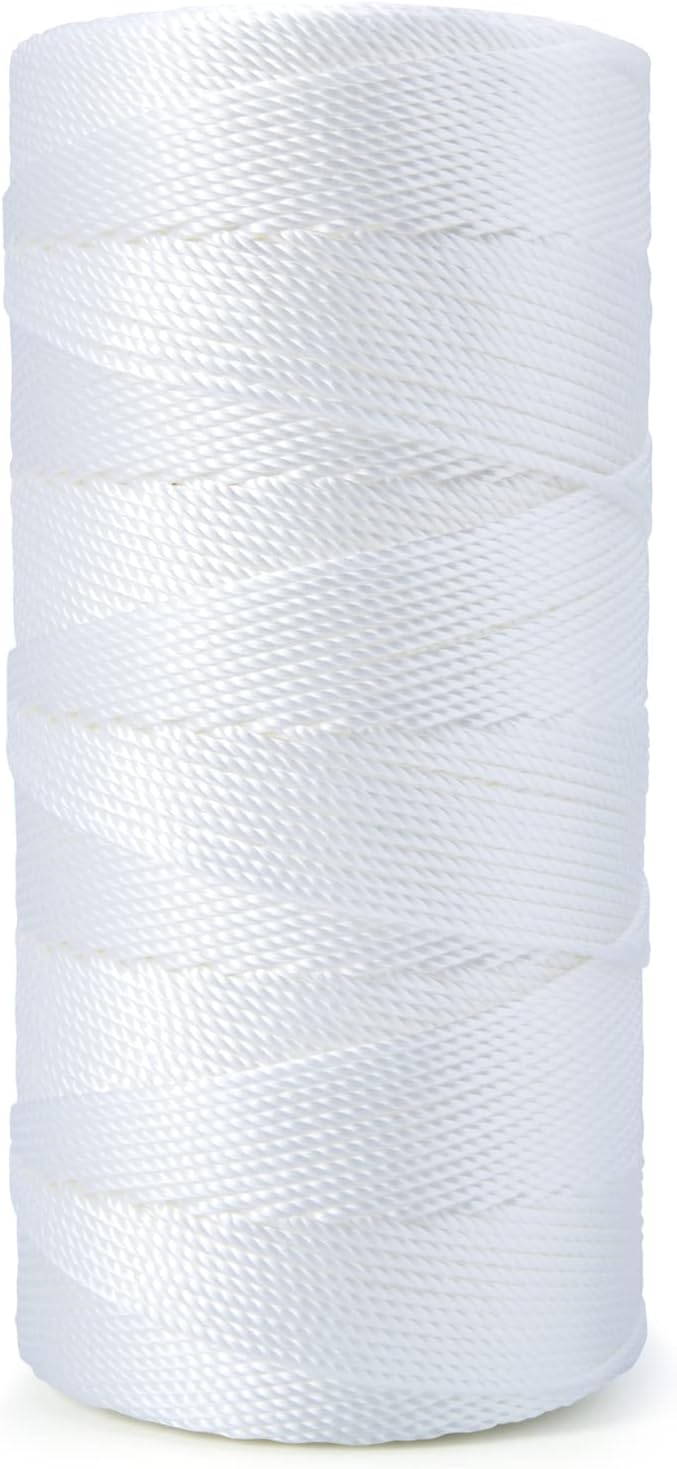 HONGDA Twisted Nylon String, #18 x 1080FT Mason Line String, Nylon Twine for Masonry Job, Trot Line, Decoy Line, Net Making and Mending, Workshop, Crafts, Gardening
