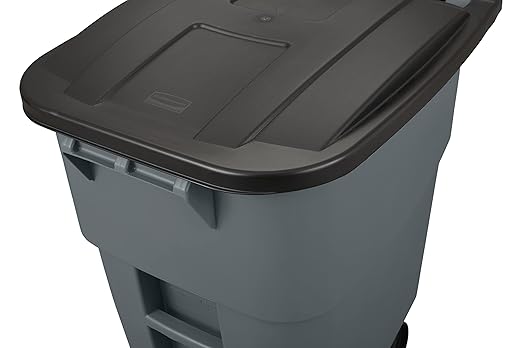 Rubbermaid Commercial Products Brute Rollout Trash/Garbage Can/Bin with Wheels, 50 GAL, for Restaurants/Hospitals/Offices/Back of House/Warehouses/Home, Gray