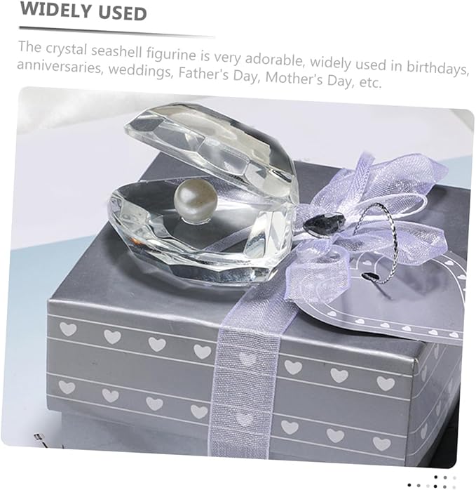 Crystal Pearl Shell Cake Decor Seashell Model Desktop Ornament Birthday Present Garden Decor Lightweight Decoration