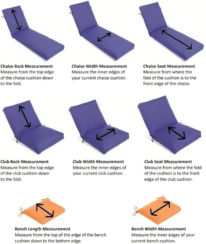 Sunbrella Patio Cushions - 20.5" W x 49" L x 2" T, Outdoor Adirondack Chair Cushion with Comfort, Style & Durability Designed for Outdoor Living - Made in The USA