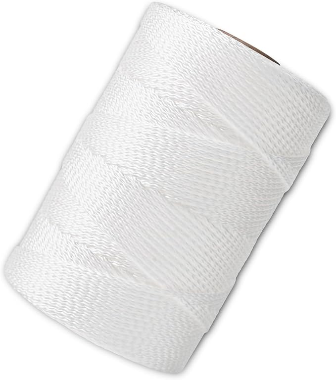 Mason Line String Line,550 Ft Length Nylon Twine,18 Braided Nylon String for Gardening Or Masonry Tools,Twine String for Gardening,White