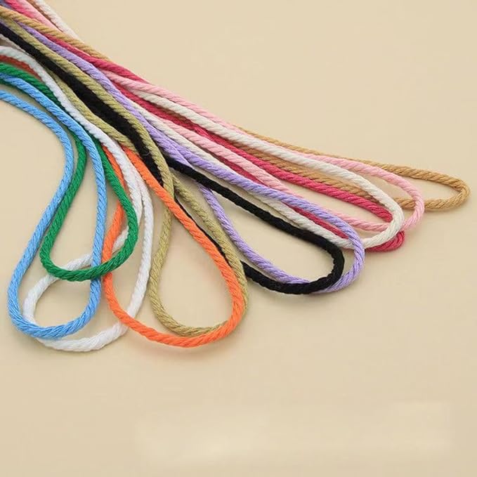 FLIPPED 100% Natural Macrame Cord,3mm x220 Yards Cotton Macrame Cords Colored Cotton Macrame Rope Craft Cord for DIY Crafts Knitting Plant Hangers Christmas Wedding Décor (Beige, 3mm*220yards)