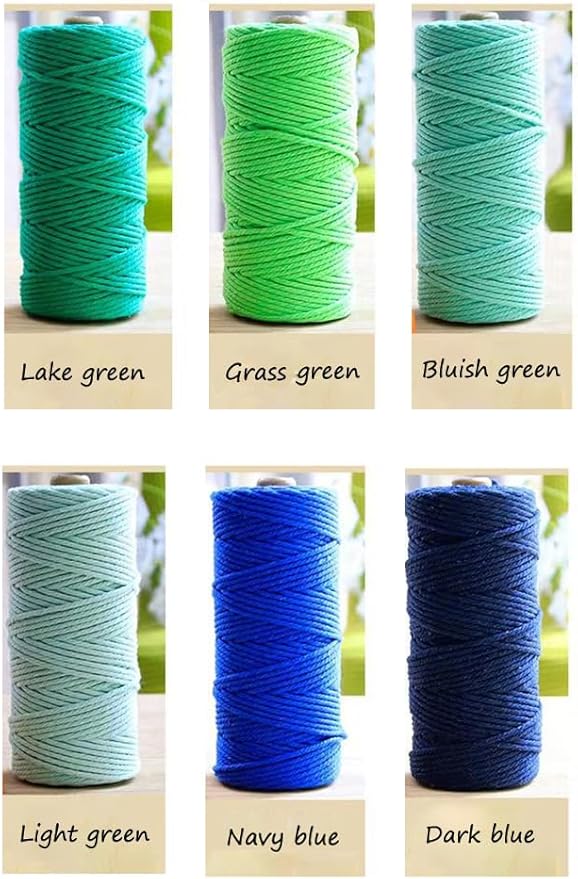 flipped 100% Natural Macrame Cotton Cord,3mm x109 Yard Twine String Cord Colored Cotton Rope Craft Cord for DIY Crafts Knitting Plant Hangers Christmas Wedding Décor (Lemon Yellow, 3mm*109yards)
