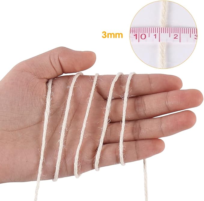Vivifying 3mm White Twine, 328 Feet 3Ply Natural Jute Twine String for Crafts, Wedding Decoration, Arts, Gift Wrapping, Packing and Hanging