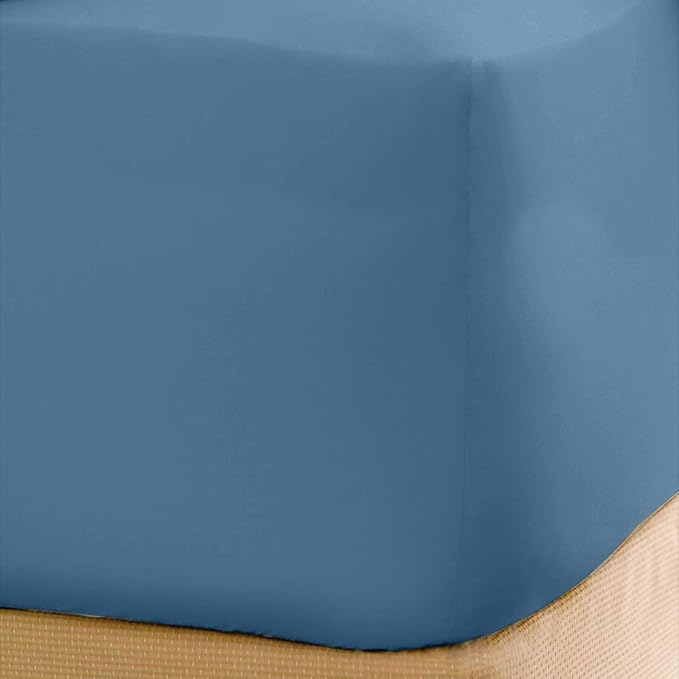 Clara Clark Fitted Sheet, Extra Deep Pocket Fits Deep Mattress, Luxury Soft Fitted Sheet Only, Queen - Extra Deep Blue Heaven