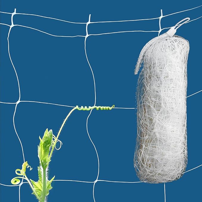 White Trellis Netting 6.5x100 ft Heavy Duty Garden Trellis Netting Polypropylene Plant Support Net for Climbing Vegetables Fruits Flowers