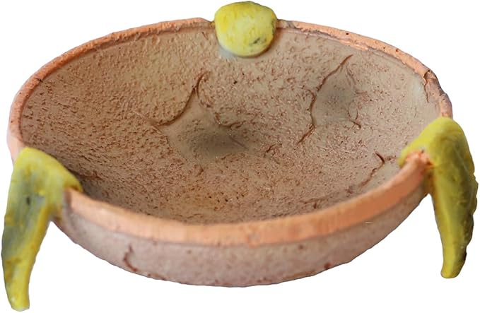 Reptile Feeding Dish round Bowl,Reptile rock food/Water Dish for Reptiles,Amphibians,Bearded Dragon,Lizard,Frog,Gecko,Tortoise,Hermit Crab and Other Little Critters,Made from Premium Resin(Small Size)