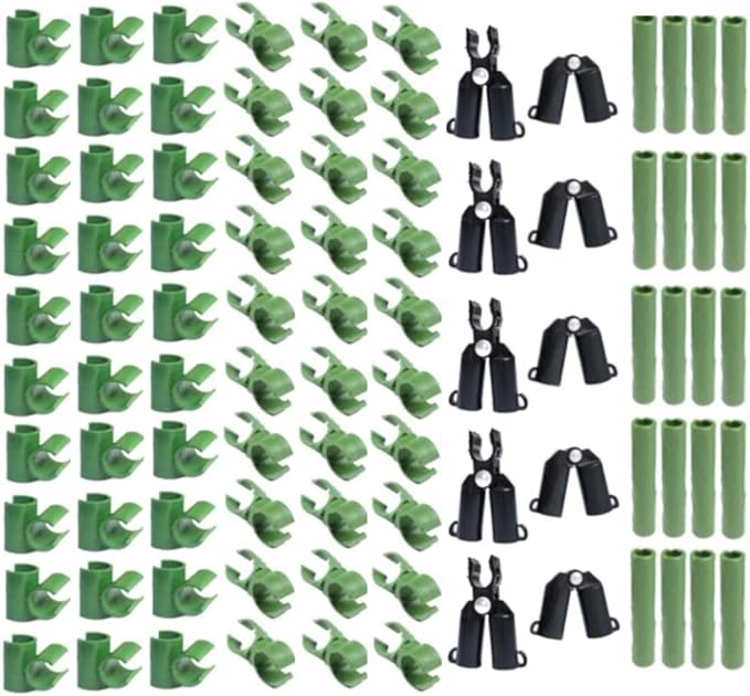 100Pcs Adjustable Plant Trellis Connector Clip Plastic Plant Connector Stakes Garden Plastic Connector Connecting Joint Buckle Clip 8mm