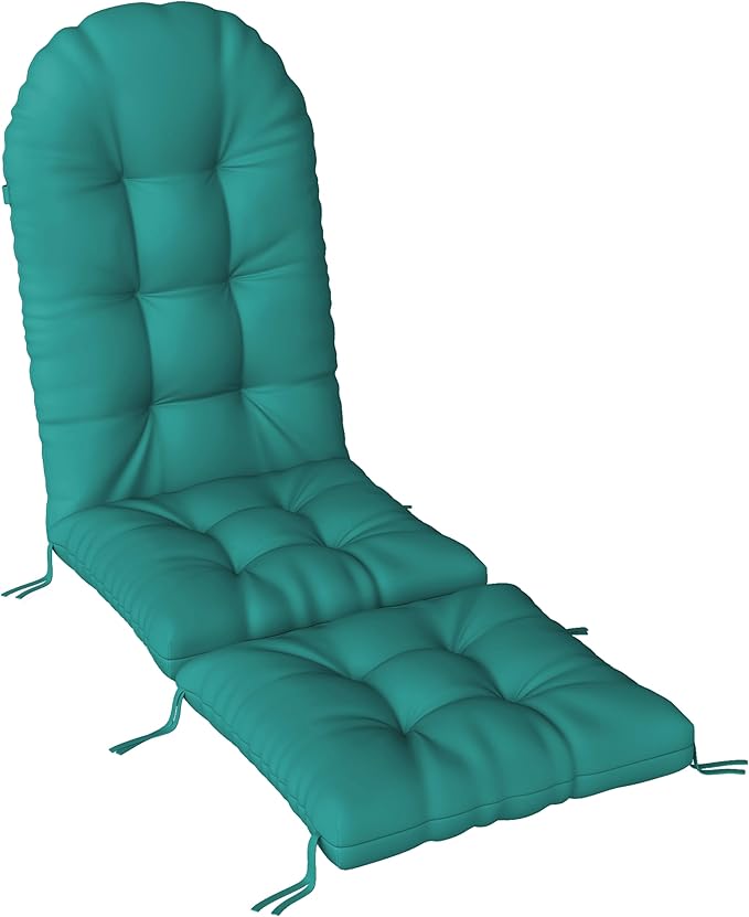 Adirondack Chair Cushion with Ottoman, Folding Adjustable Adirondack Seat Cushions, Waterproof Adirondack Patio Chair Pads for Garden, Deck, or Poolside, Small-Lake Blue-1