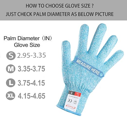 Cutting Gloves, 3 Pairs of Cut Resistant Gloves Food Grade, Cut Resistant Gloves for Kitchen, Oyster Shucking, Fish Fillet Processing, Carving Wood and Gardening(Medium-Macaron)