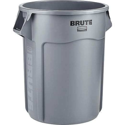 Rubbermaid Commercial 265500GY Round Brute Container Plastic 55 gal Gray