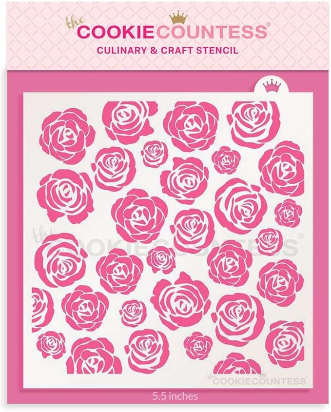 The Cookie Countess Rose Garden Stencil