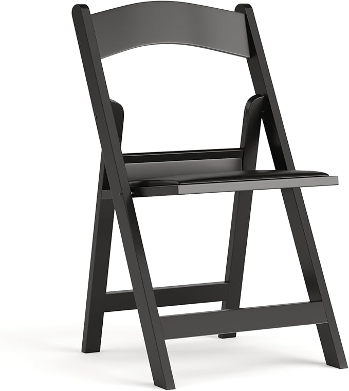 Flash Furniture Hercules™ Series Folding Chair - Black Resin – 1000LB Weight Capacity Comfortable Event Chair - Light Weight Folding Chair