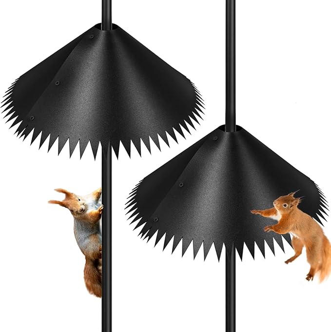 Squirrel Baffle for Bird Feeder Pole, Squirrel Proof Guard Pole Mount Stopper for Outdoor Bird Feeder (19Inch-2pcs)