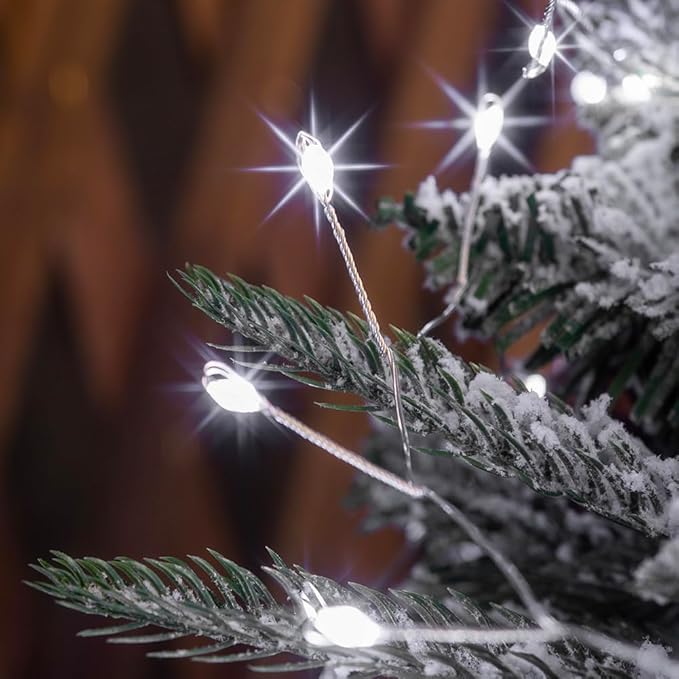 Fairy Lights Plug in, 50 Feet 500LED Cool White Silver Wire Firecracker Firefly Lights with Remote, Waterproof Copper Wire Lights for Bedroom Wreath Window Wedding Christmas Tree Decoration