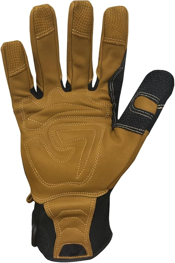 Ironclad Ranchworx Work Gloves RWG2, Premier Leather Work Glove, Performance Fit, Durable, Machine Washable, (1 Pair), RWG2-05-XL,Brown/Black