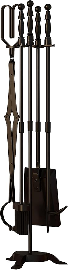 Fire Beauty Fireplace Tools Set 5 Pieces Wrought Iron Fire Tool Set for Outdoor/Indoor Fireplace Accessories Set