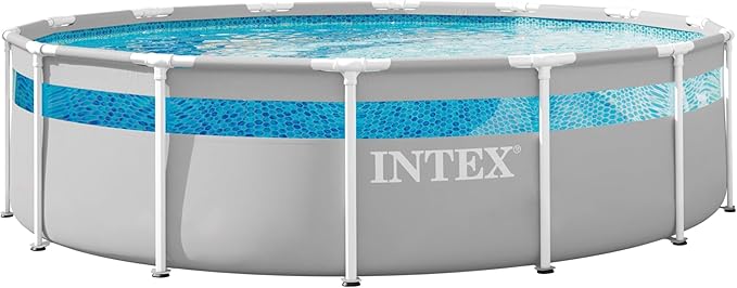 INTEX 26721MZ 14ft x 42in Prism Frame Clearview Premium Above Ground Pool Set: Includes 1000 GPH Krystal Clear Cartridge Filter Pump – 3357 Gallon Capacity – Age Grade 6+