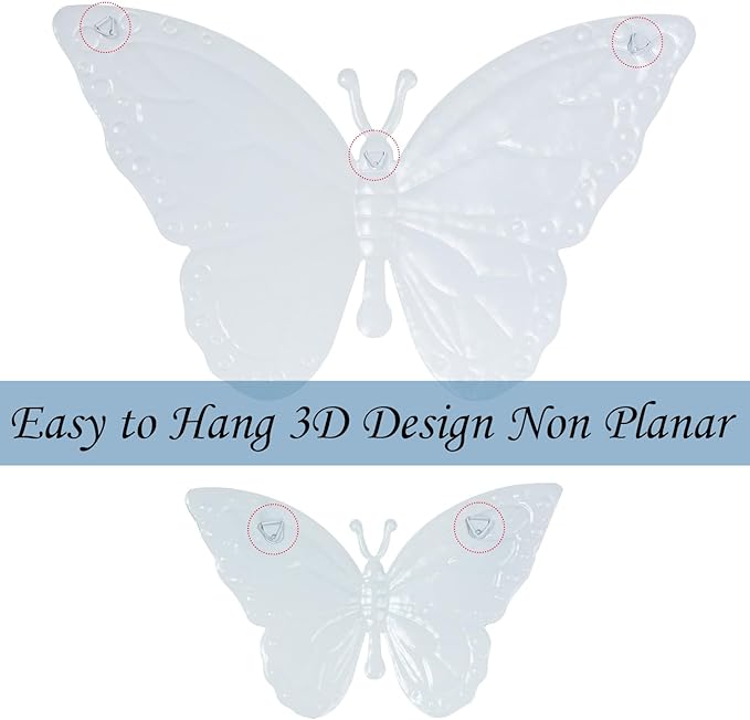 6Pcs Metal Butterfly Wall Decor, 16Inch/8Inch Outdoor Butterfly Wall Art for Fence Garden Yard Room Patio Balcony Decorations