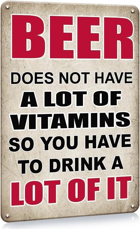 Retro-Style Funny Beer Tin Sign - Vintage Metal Wall Decor for Bar, Pub, Garage, and Tribal Table - Water-Proof, Dust-Proof, and Gift for Beer Lovers