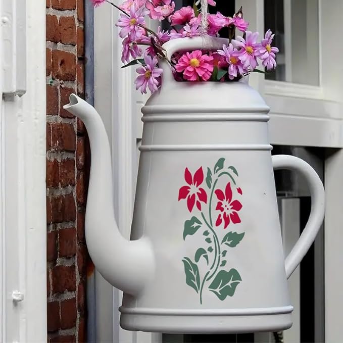 Garden Fence Large Flower Stencils - Reusable Floral Stencil DIY Decoration for Painting on Wood Walls Pattern, Jumbo Sunflower Yard Spray Paint Big Crafts Floor Stencils (CP-9)
