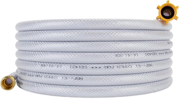 Camco TastePURE 25-Ft - RV Drinking Water Hose - Contains No Lead, No BPA & No Phthalate - Features Reinforced Design & Crafted of PVC - 1/2” Inside Diameter, Made in the USA (22735)
